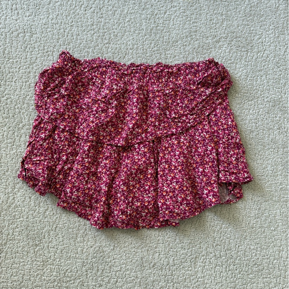 Aeropostale Floral Mini Skirt Large Pink Y2K Career School Summer Spring